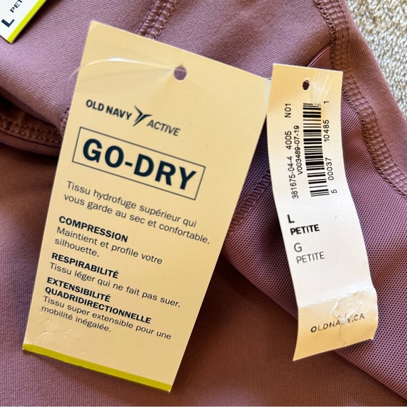 NWT Old Navy pink Go-Dry Elevate Legging petite Size L - Picture 7 of 12